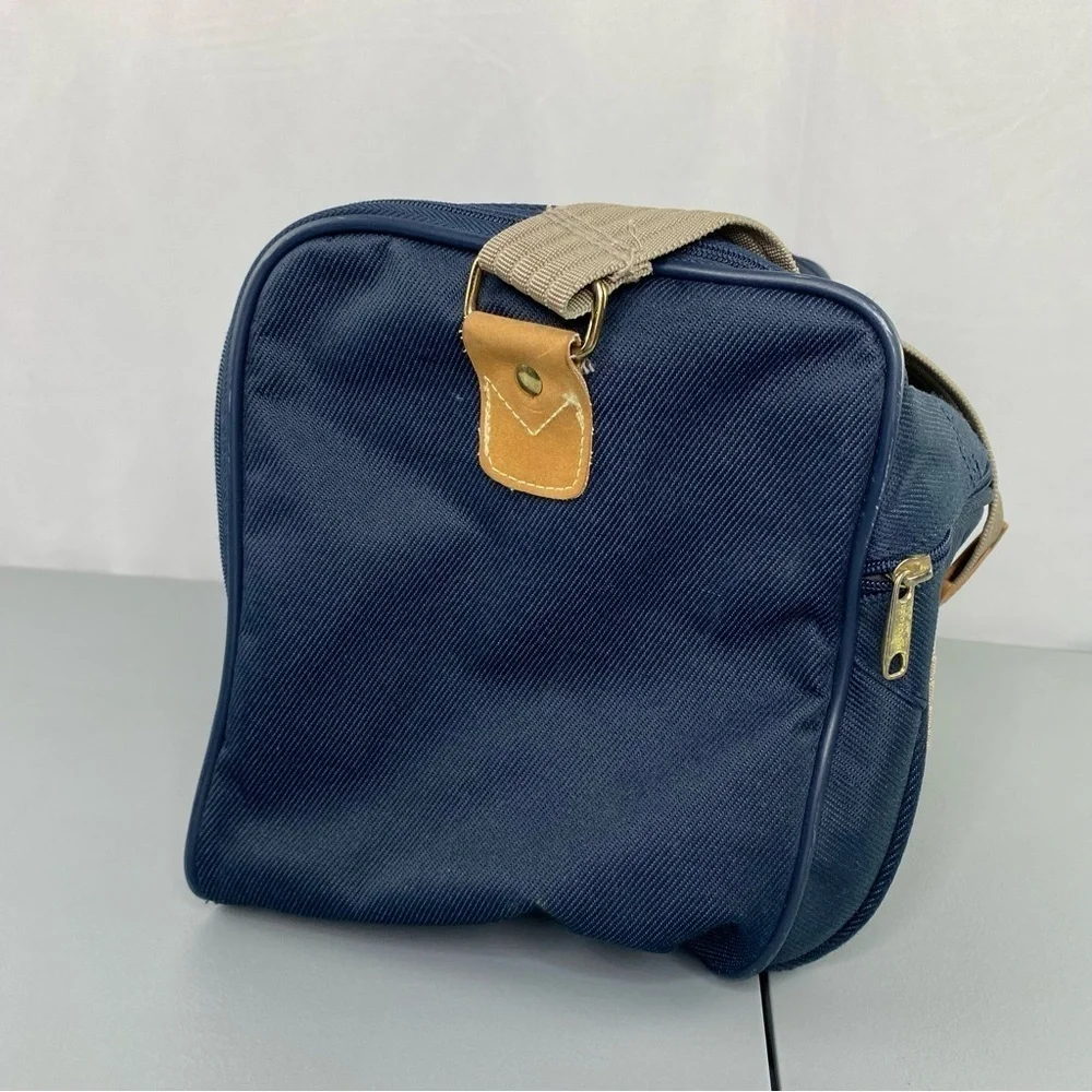 Protocol navy & tan medium sized overnight travel bag 14x8x8